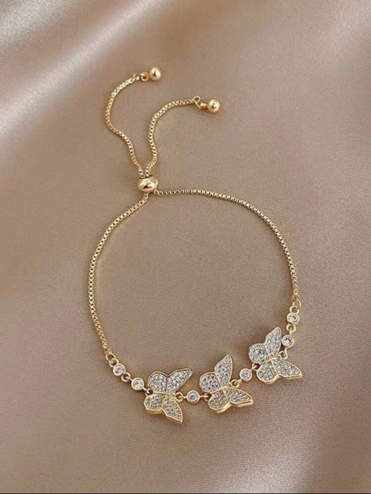 “Simple Gold Butterfly Anklet”