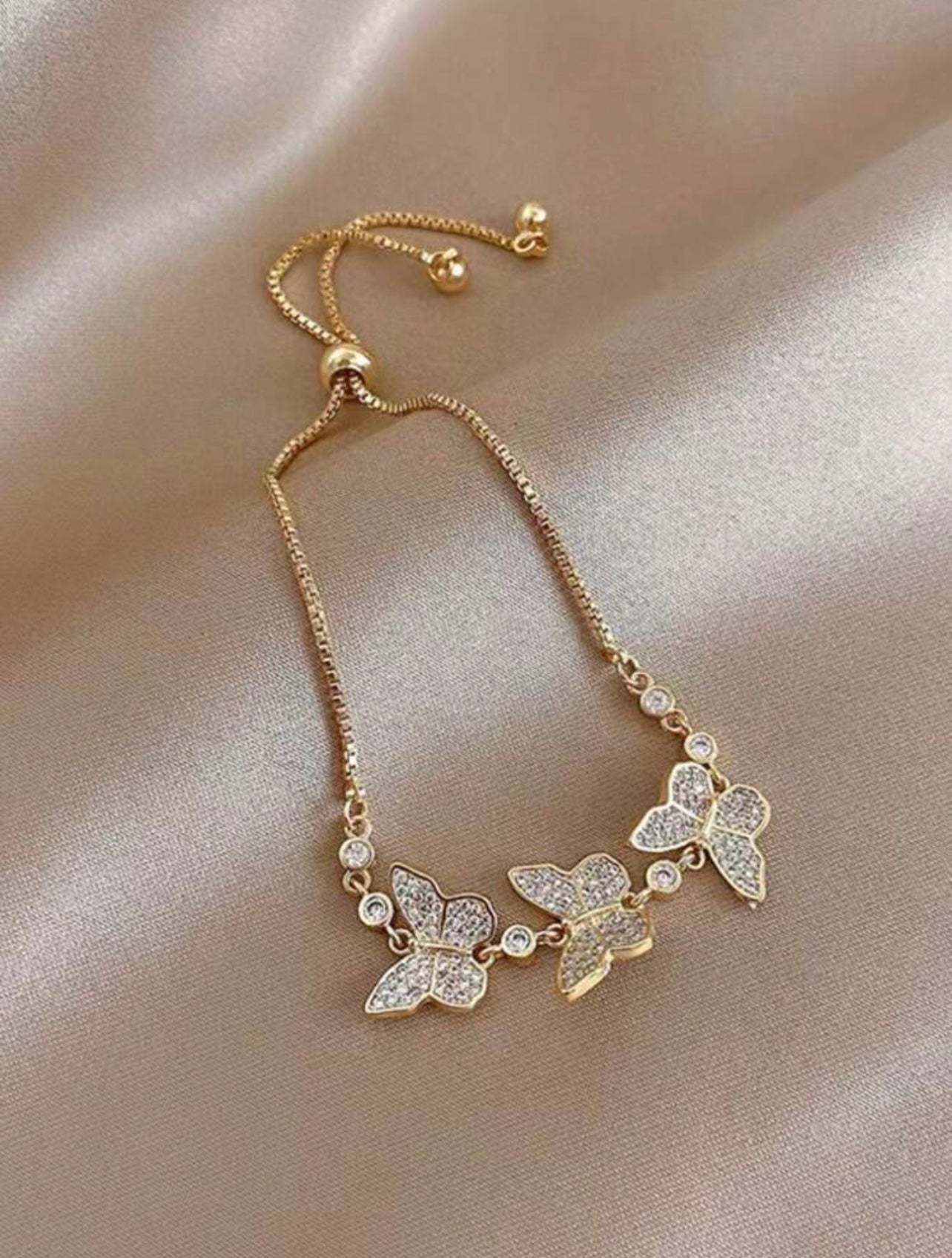 “Simple Gold Butterfly Anklet”