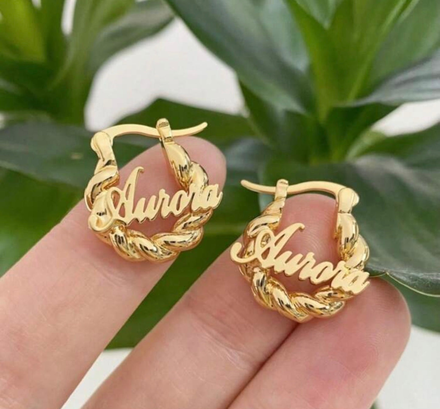 Custom Baby Name Hoop Earrings