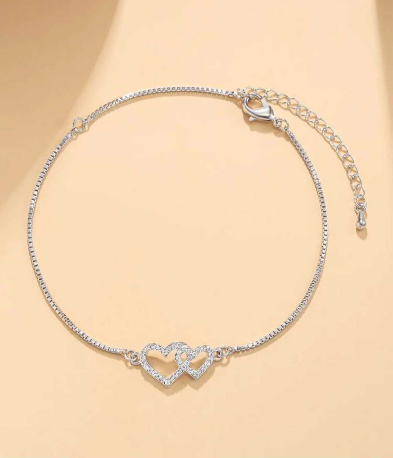 Double Heart Anklet