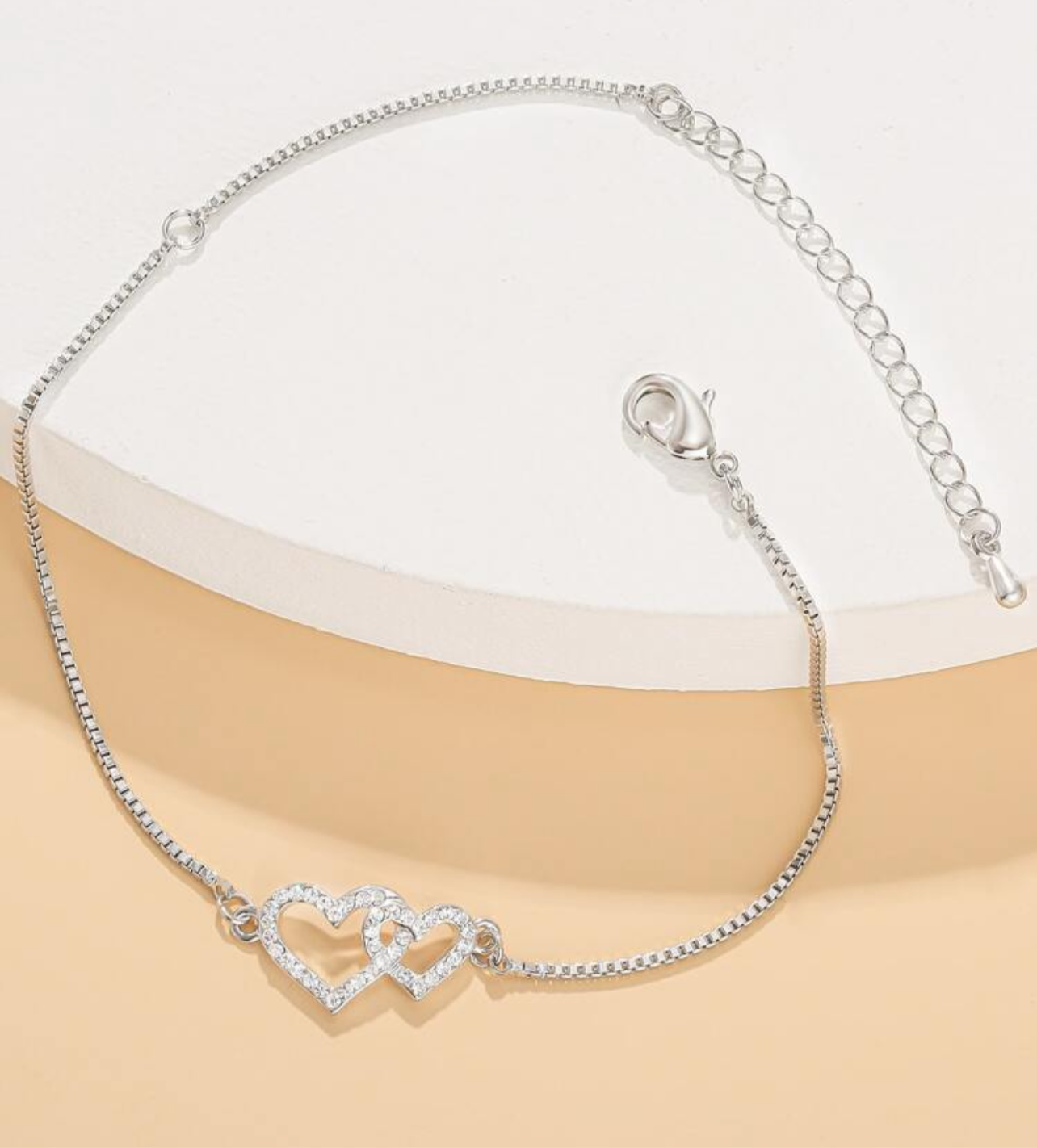 Double Heart Anklet