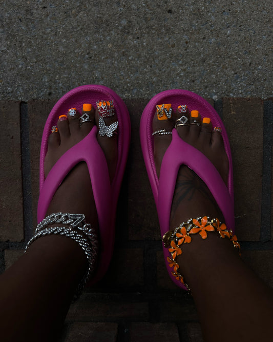 “GLOW In The Dark Powder Orange Designer Toes”