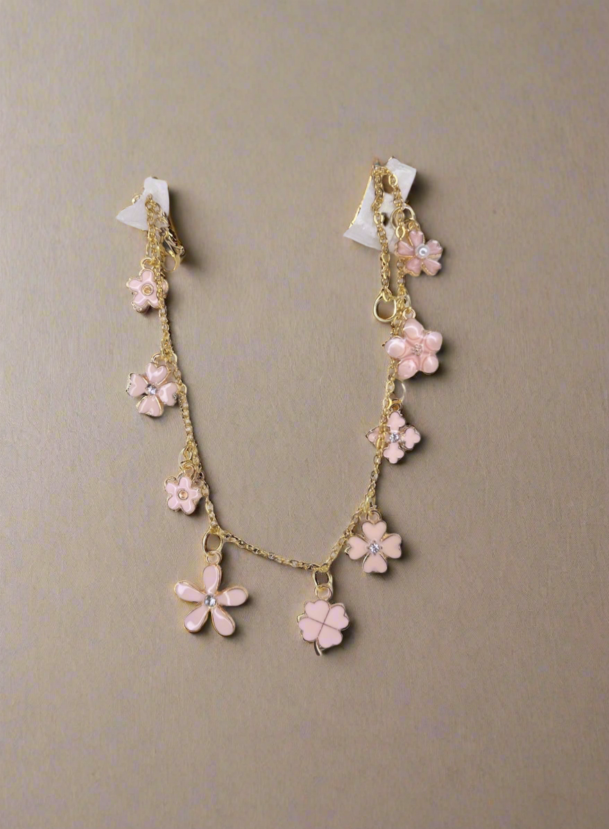 “Simple Pink Flower Anklet”