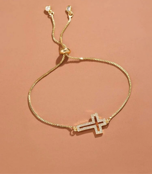 “Gold Cross Anklet”