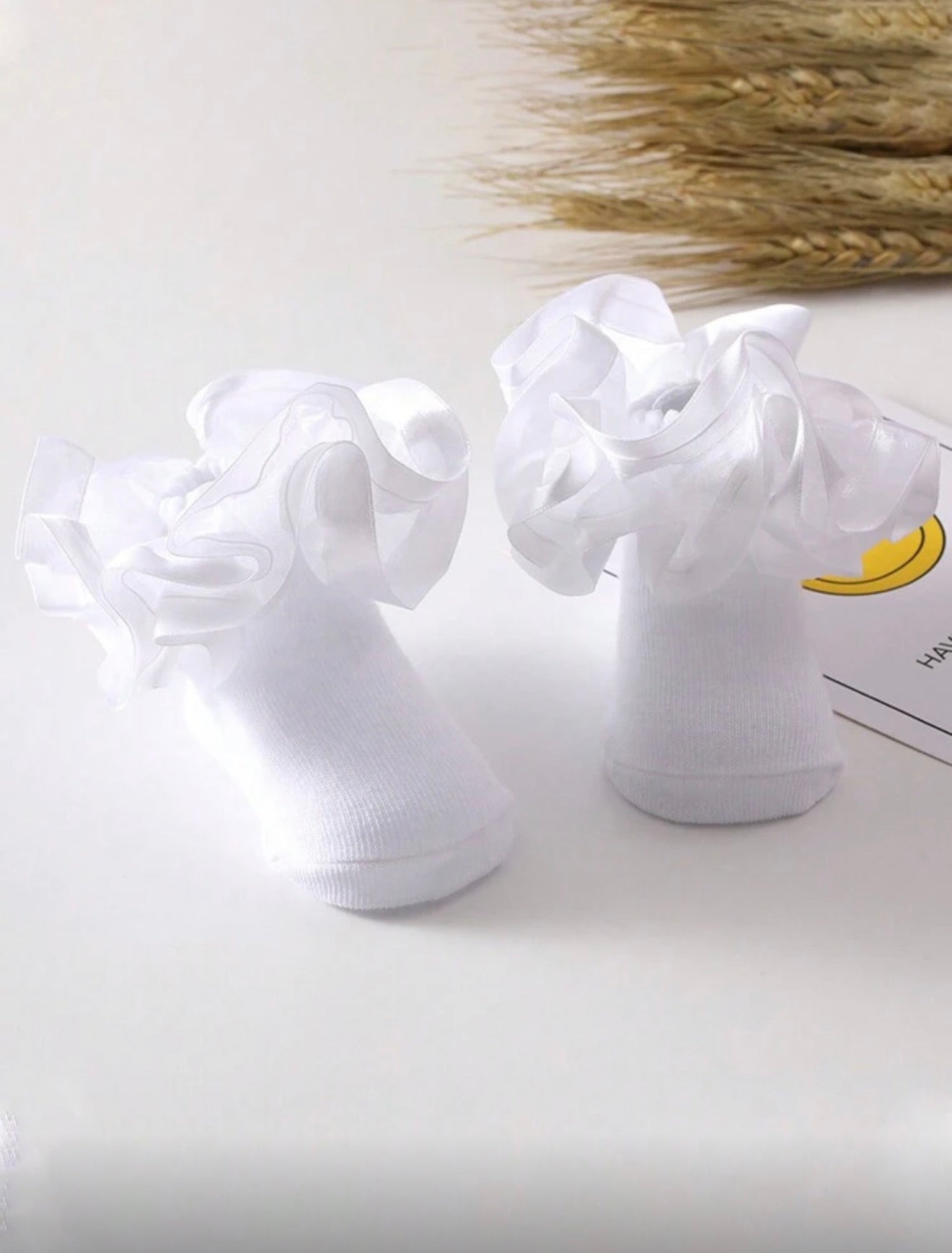 “2 Pack Of Baby Floral Ruffle Socks”