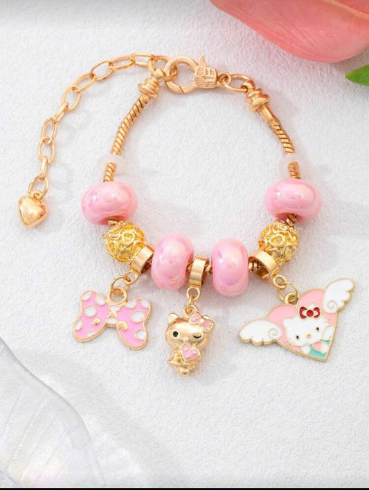 Girly Pink Hello Kitty Baby Anklet
